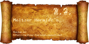 Meltzer Hermiás névjegykártya